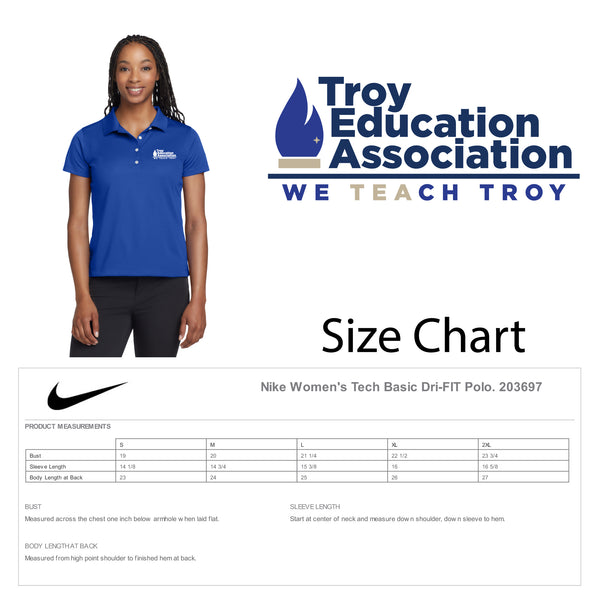 Troy Education Assoc. Nike Women's Tech Basic Dri-FIT Polo 203697 / Varsity Royal