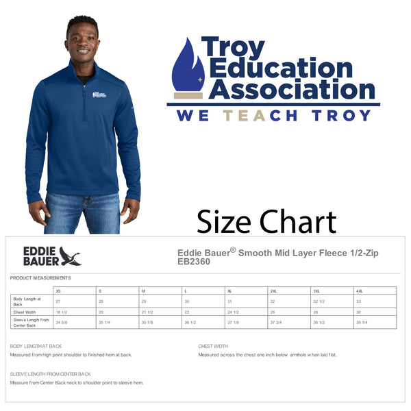 Troy Education Assoc. Eddie Bauer® Smooth Mid Layer Fleece 1/2-Zip EB2360 / Cobalt Blue