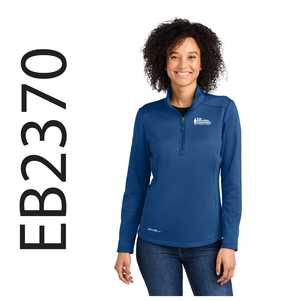 Troy Education Assoc. Women's Smooth Mid Layer Fleece 1/2-Zip EB2370 / Cobalt Blue