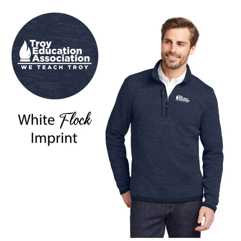 Troy Education Assoc. Eddie Bauer ® Sweater Fleece 1/4-Zip EB254 / River Blue Navy Heather
