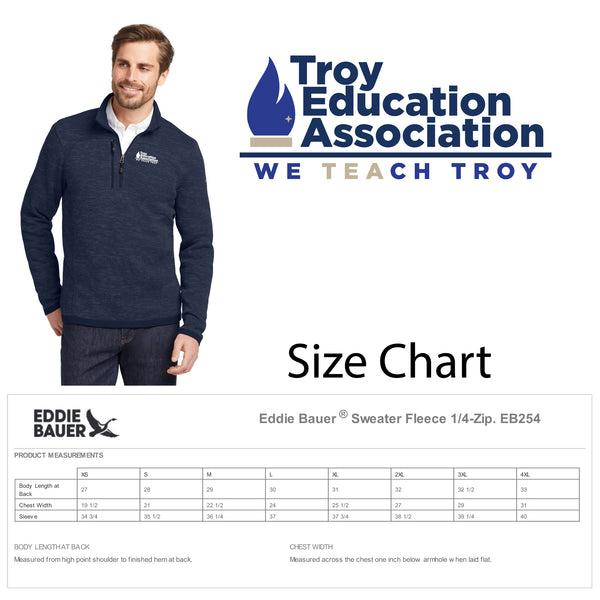 Troy Education Assoc. Eddie Bauer ® Sweater Fleece 1/4-Zip EB254 / River Blue Navy Heather