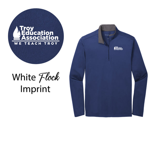 Troy Education Assoc. Port Authority ® Silk Touch ™ Performance 1/4-Zip K584 / Royal-Steel Grey