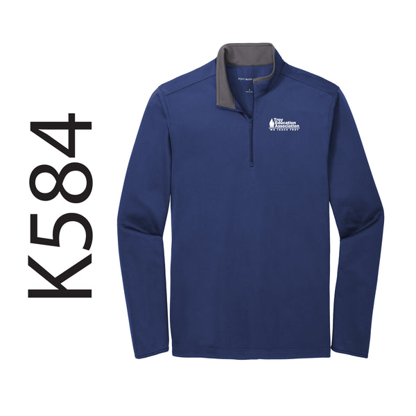 Troy Education Assoc. Port Authority ® Silk Touch ™ Performance 1/4-Zip K584 / Royal-Steel Grey