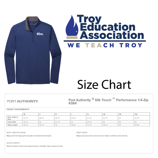 Troy Education Assoc. Port Authority ® Silk Touch ™ Performance 1/4-Zip K584 / Royal-Steel Grey