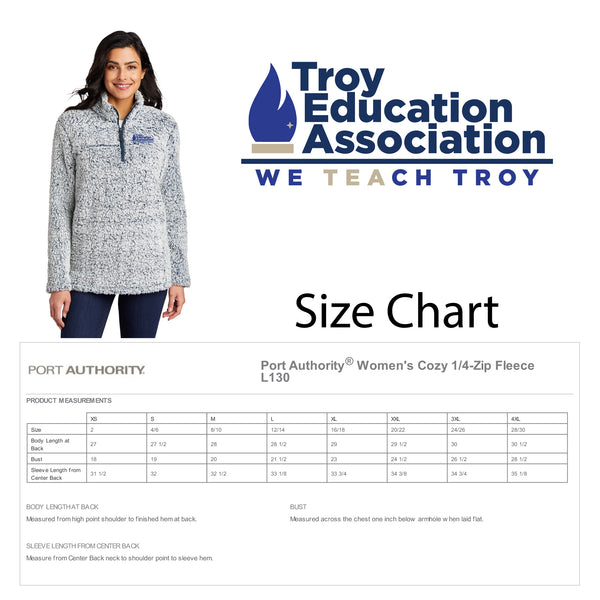 Troy Education Assoc. Port Authority® Women's Cozy 1/4-Zip Fleece L130 / Navy Heather