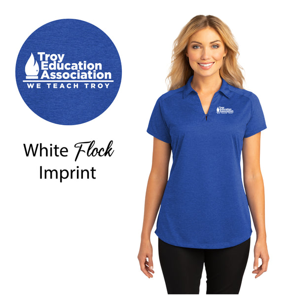 Troy Education Assoc. Port Authority® Women's Digi Heather Performance Polo L574 / True Royal
