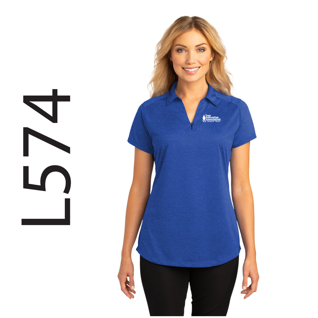 Troy Education Assoc. Port Authority® Women's Digi Heather Performance Polo L574 / True Royal