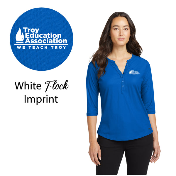 Troy Education Assoc. OGIO® Women's Jewel Henley LOG104 / Electric Blue