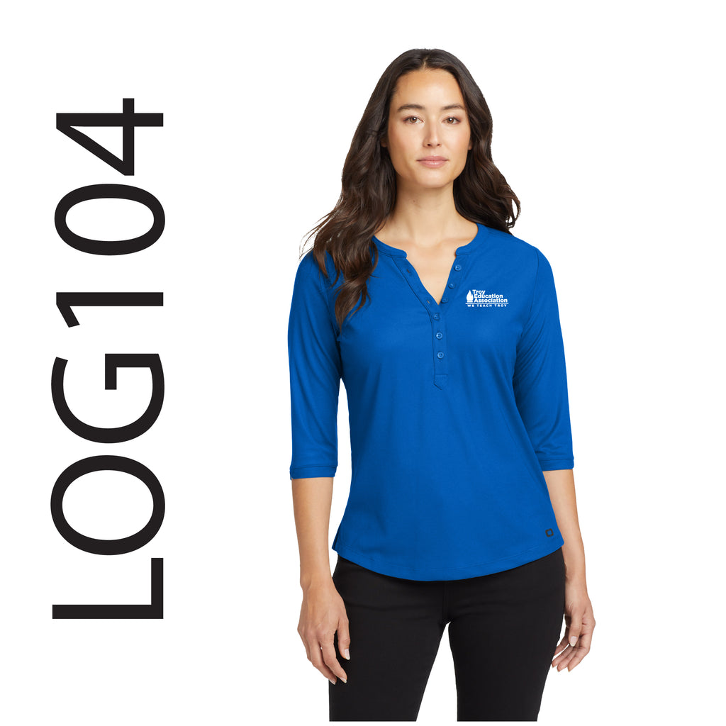 Troy Education Assoc. OGIO® Women's Jewel Henley LOG104 / Electric Blue