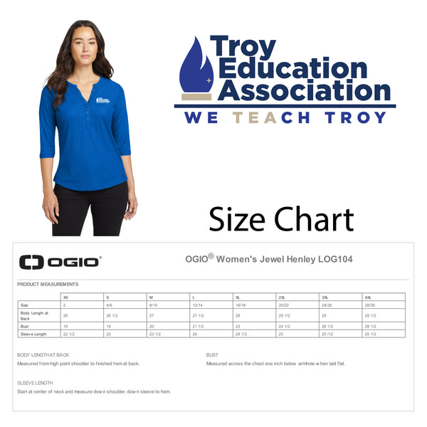 Troy Education Assoc. OGIO® Women's Jewel Henley LOG104 / Electric Blue