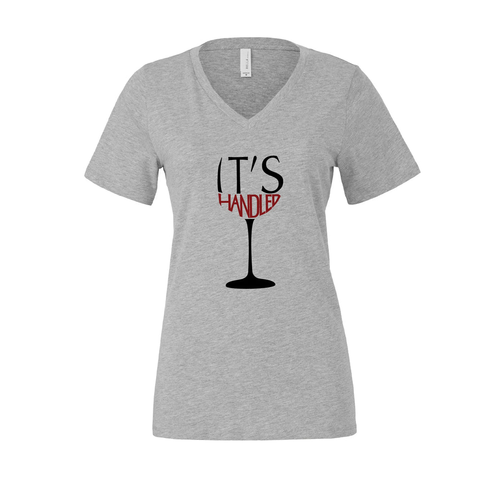 It's Handled Wine Glass Scandal Womens Relaxed Jersey V-Neck Tee / Olivia / Thursdays / Pope / Greys&Associates / Gladiators / ORIGINAL LABELSTOP DESIGN