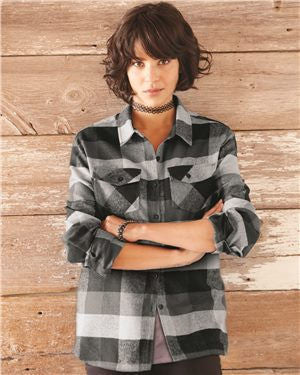 Personalize Bridal Party Ladies' Plaid Boyfriend Flannel  Get ready Shirt  Easy on & Off Flannel Comfy Boyfriend Fit