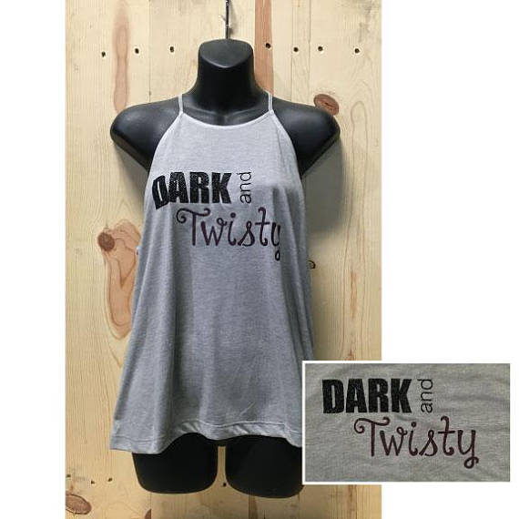 Dark and Twisty Bella Fast Fashion Women's Flowy High Neck Tank / Dark and Cloudy Meredith Grey / Glitter Color / Anatomy / You're My Person