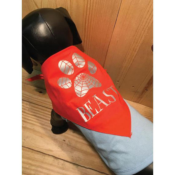 Reflective Custom Halloween Spider Web Dog Bandana