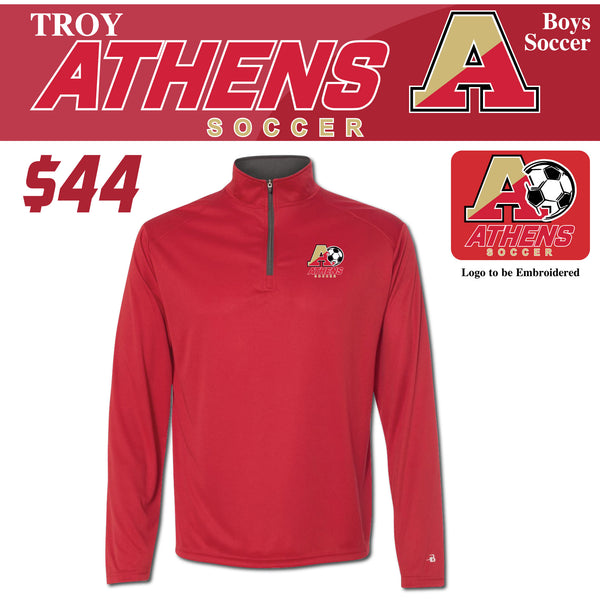 Troy Athens Boys Soccer Fall Badger B-Core 1/4 Zip Pullover