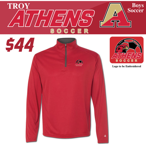 Troy Athens Boys Soccer Fall Badger B-Core 1/4 Zip Pullover