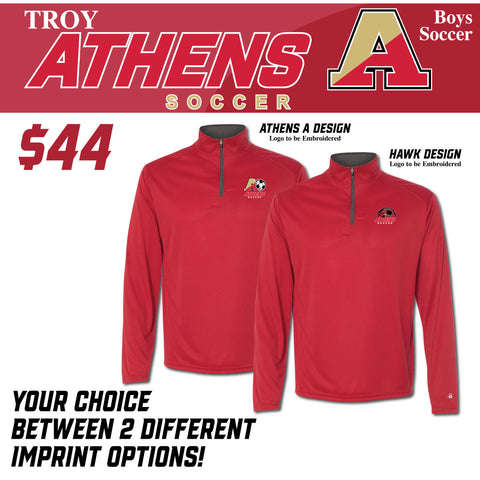 Troy Athens Boys Soccer Fall Badger B-Core 1/4 Zip Pullover