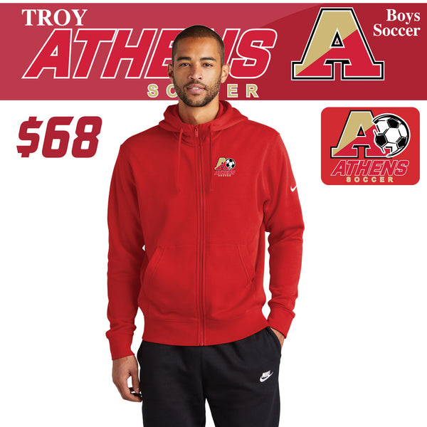 Troy Athens Boys Soccer Fall NIKE Fleece Full-Zip Hoodie