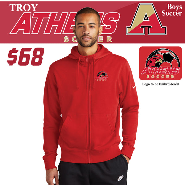 Troy Athens Boys Soccer Fall NIKE Fleece Full-Zip Hoodie