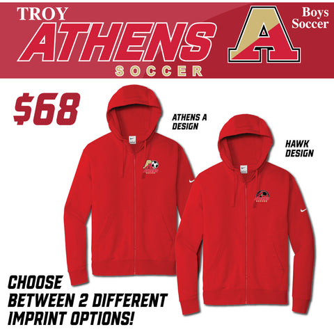 Troy Athens Boys Soccer Fall NIKE Fleece Full-Zip Hoodie