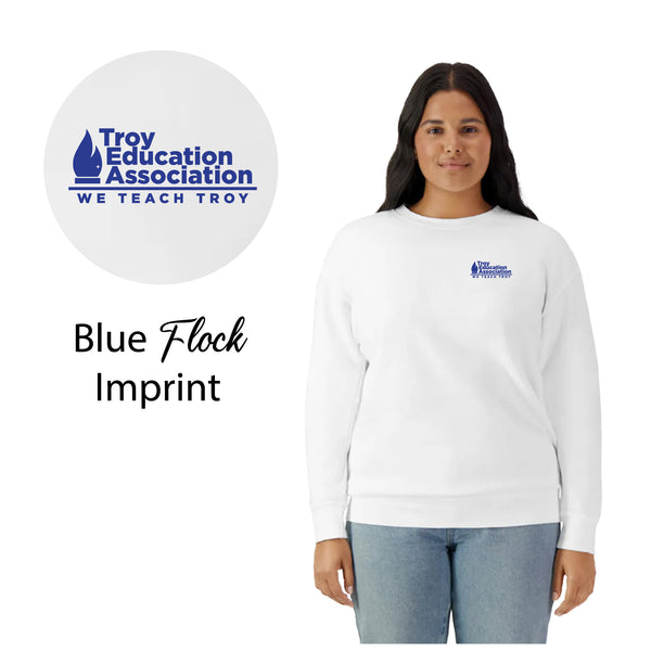 Troy Education Assoc. Comfort Colors - Garment-Dyed Lightweight Fleece Crewneck Sweatshirt 1466 / White