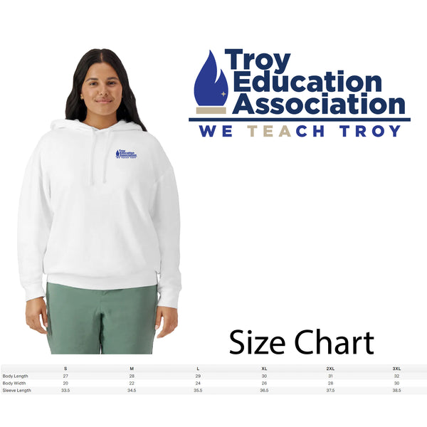 Troy Education Assoc. Comfort Colors - Garment-Dyed Lightweight Fleece Hooded Sweatshirt 1467 / White