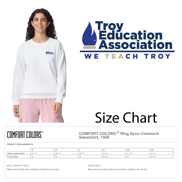 Troy Education Assoc. Comfort Colors - Garment-Dyed Sweatshirt 1566 / White