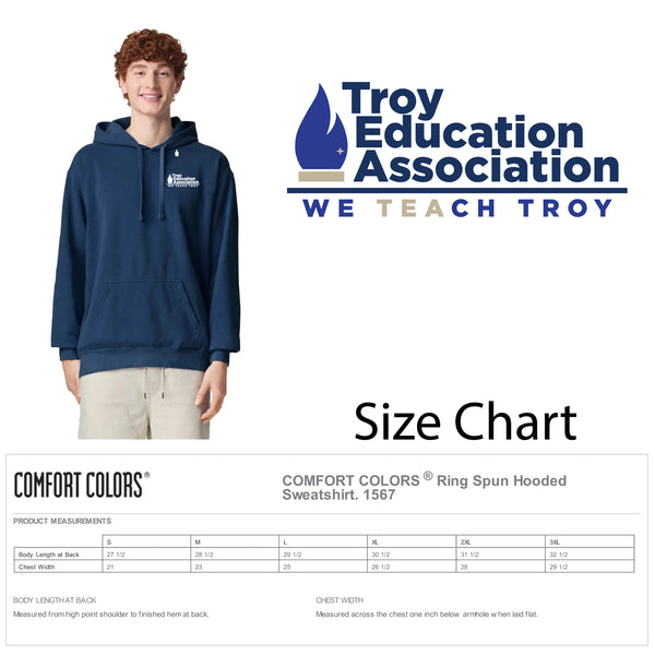 Troy Education Assoc. Comfort Colors - Garment-Dyed Hooded Sweatshirt 1567 / True Navy