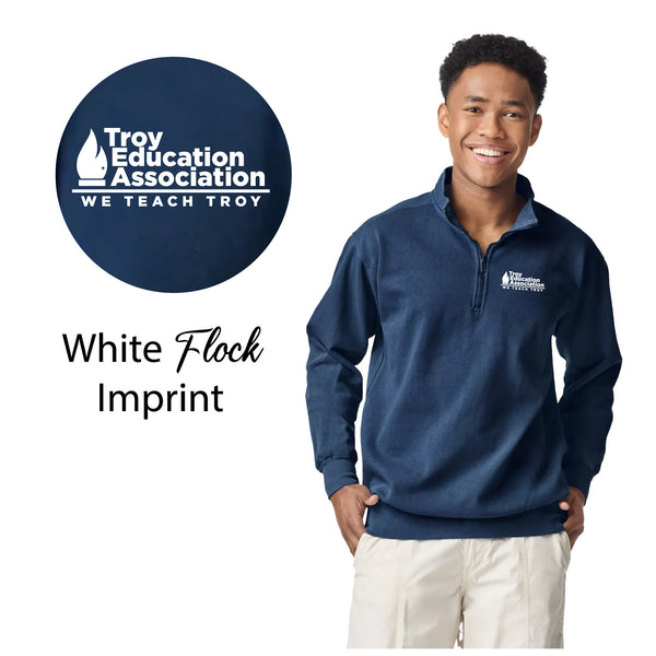 Troy Education Assoc. Comfort Colors - Garment-Dyed Quarter Zip Sweatshirt 1580 / True Navy