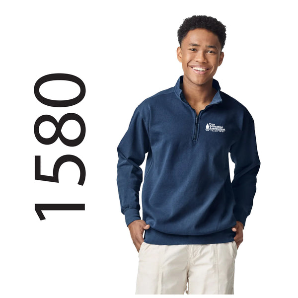 Troy Education Assoc. Comfort Colors - Garment-Dyed Quarter Zip Sweatshirt 1580 / True Navy