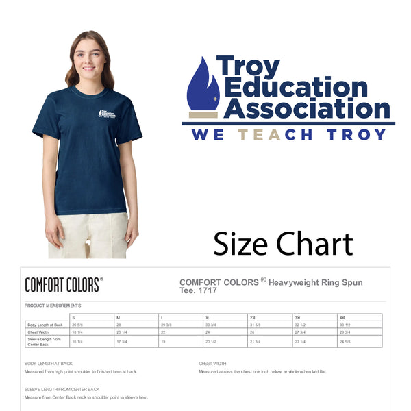 Troy Education Assoc. Comfort Colors - Garment-Dyed Heavyweight T-Shirt 1717 / True Navy