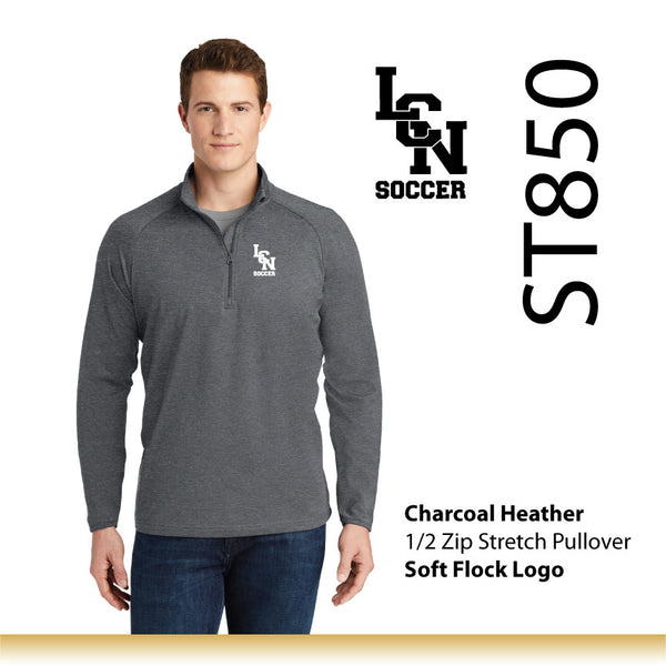 LCN Girls Soccer / Men's 1/2 Zip Stretch Pullover / ST850