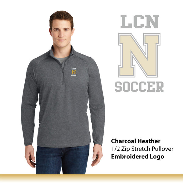 LCN Girls Soccer / Men's 1/2 Zip Stretch Pullover / ST850 EMB