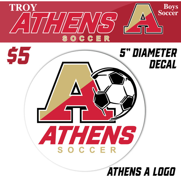 Troy Athens Boys Soccer Fall 5in Diameter Decal