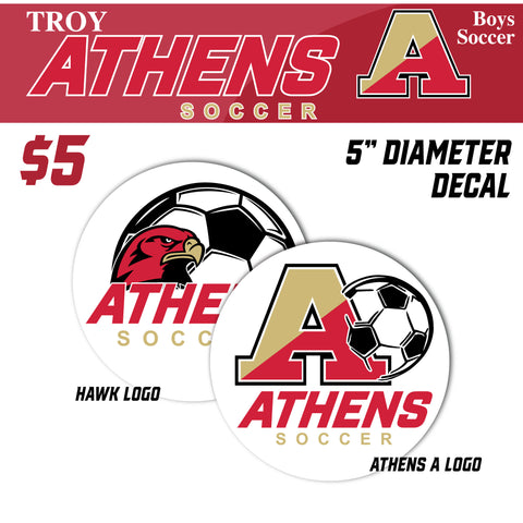 Troy Athens Boys Soccer Fall 5in Diameter Decal