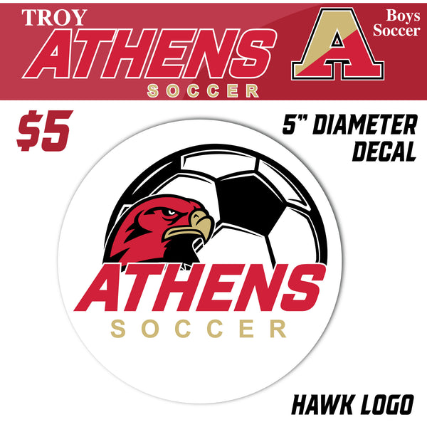 Troy Athens Boys Soccer Fall 5in Diameter Decal