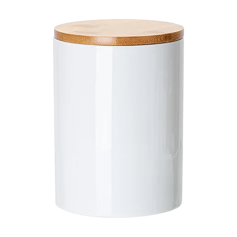 25 oz. Sublimation Ceramic Storage Jar with Bamboo Lid