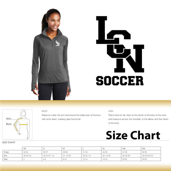 LCN Girls Soccer / Ladies 1/2 Zip Stretch Pullover / LST850