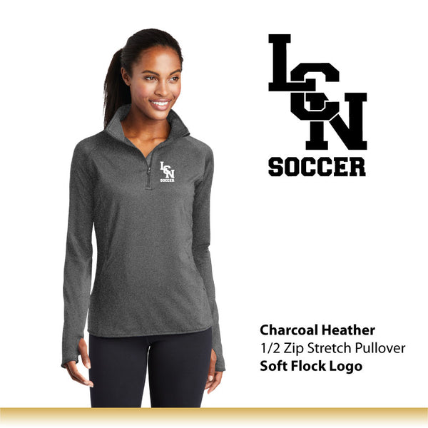 LCN Girls Soccer / Ladies 1/2 Zip Stretch Pullover / LST850