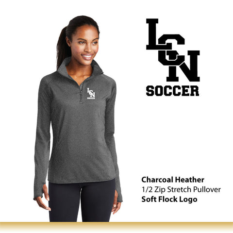 LCN Girls Soccer / Ladies 1/2 Zip Stretch Pullover / LST850