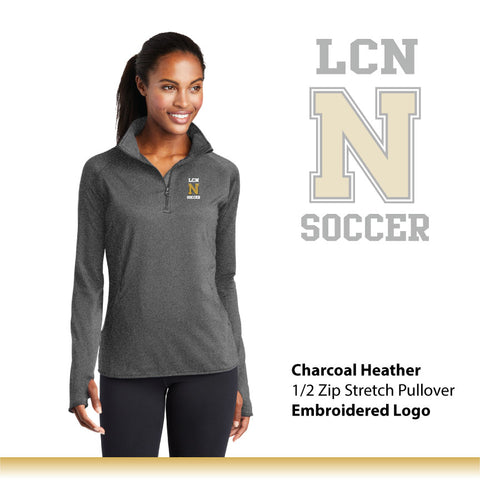 LCN Girls Soccer / Ladies 1/2 Zip Stretch Pullover / LST850 EMB