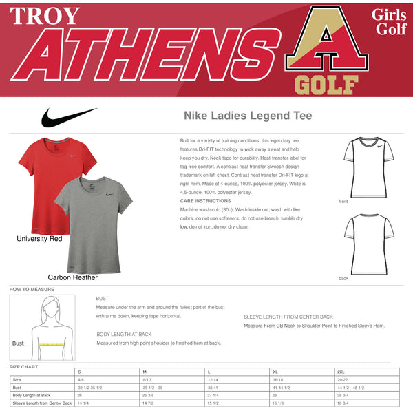 Troy Athens Girls Golf Fall 2023 Nike Ladies Legend Tee