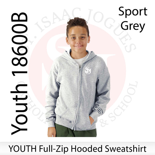 St. Isaac Jogues / YOUTH Full-Zip Hooded Sweatshirt / 18600B