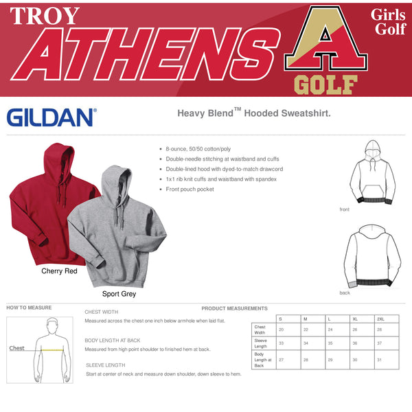 Troy Athens Girls Golf Fall 2023 Gildan - Heavy Blend Hooded Sweatshirt