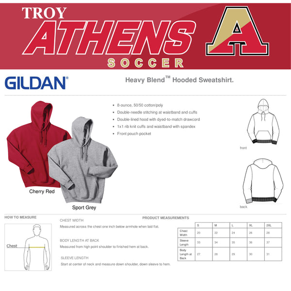 Troy Athens Boys Soccer Fall Gildan - Heavy Blend Hooded Sweatshirt