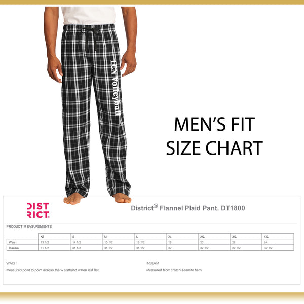 LCN Girls Volleyball / Flannel Plaid Pants / Men's Fit DT1800 / Women's Fit DT2800