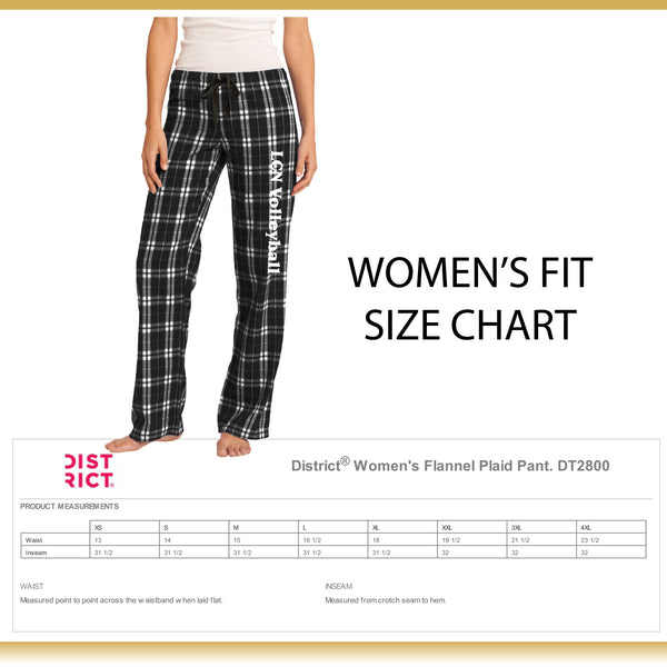 LCN Girls Volleyball / Flannel Plaid Pants / Men's Fit DT1800 / Women's Fit DT2800