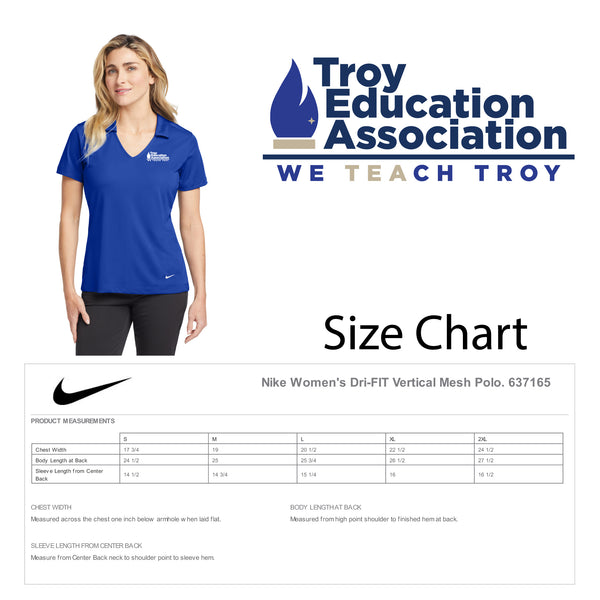 Troy Education Assoc. Nike Women's Dri-Fit Mesh Polo 637165