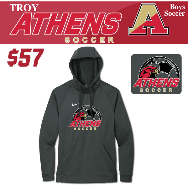 Troy Athens Boys Soccer Fall Nike Therma-FIT Pullover Fleece Hoodie