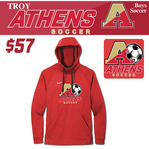 Troy Athens Boys Soccer Fall Nike Therma-FIT Pullover Fleece Hoodie